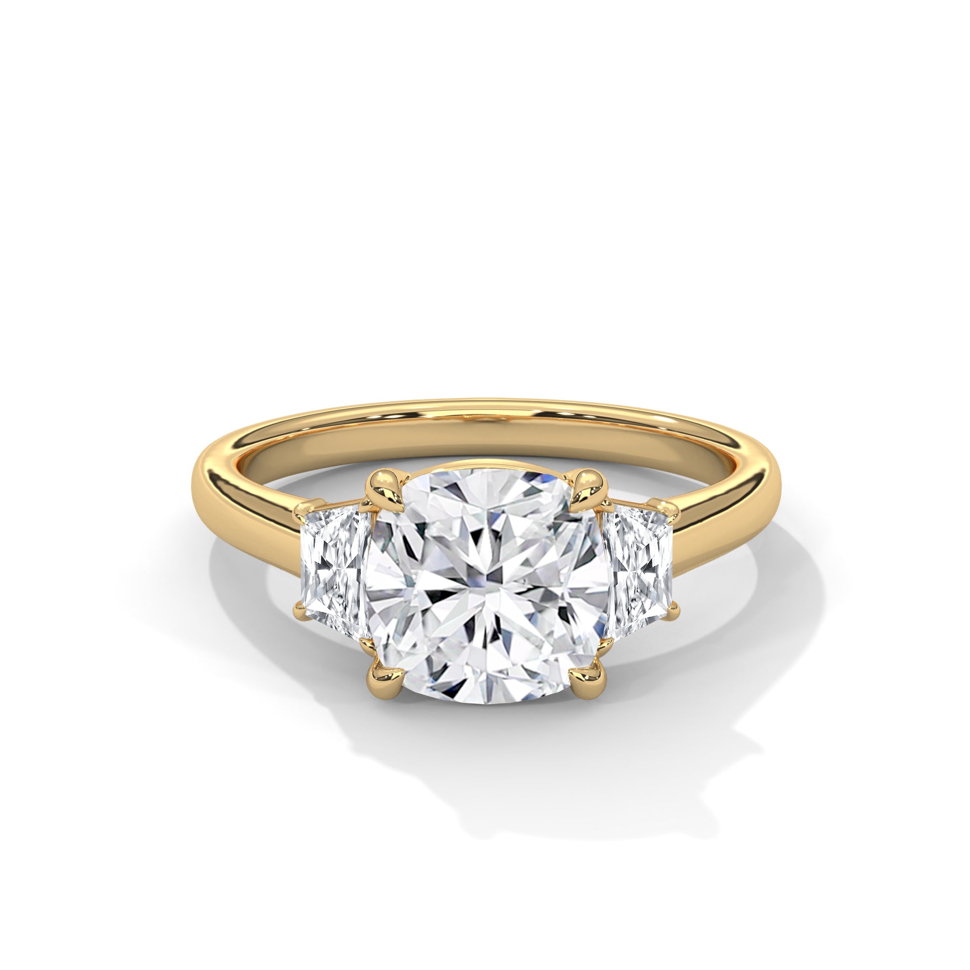 14k Yellow Gold / Cushion