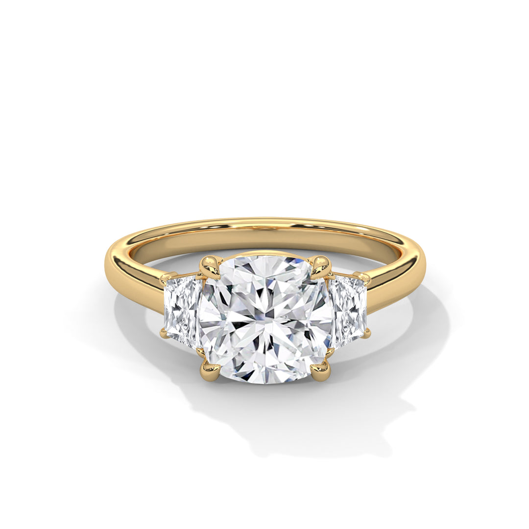 Three Stone Brilliant Trapezoid Setting