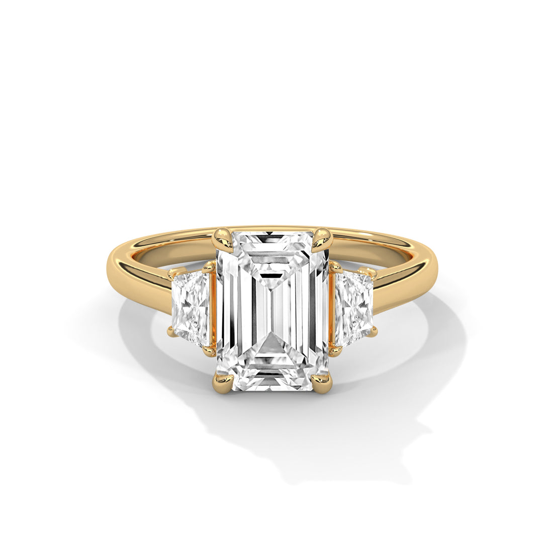 Three Stone Brilliant Trapezoid Setting