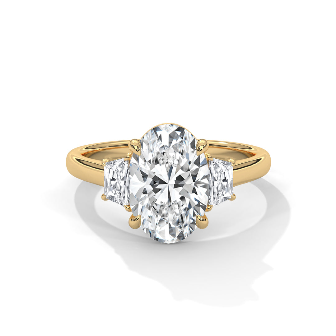 Three Stone Brilliant Trapezoid Setting