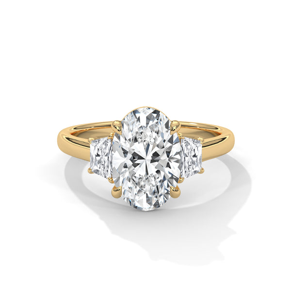 Three Stone Brilliant Trapezoid Setting