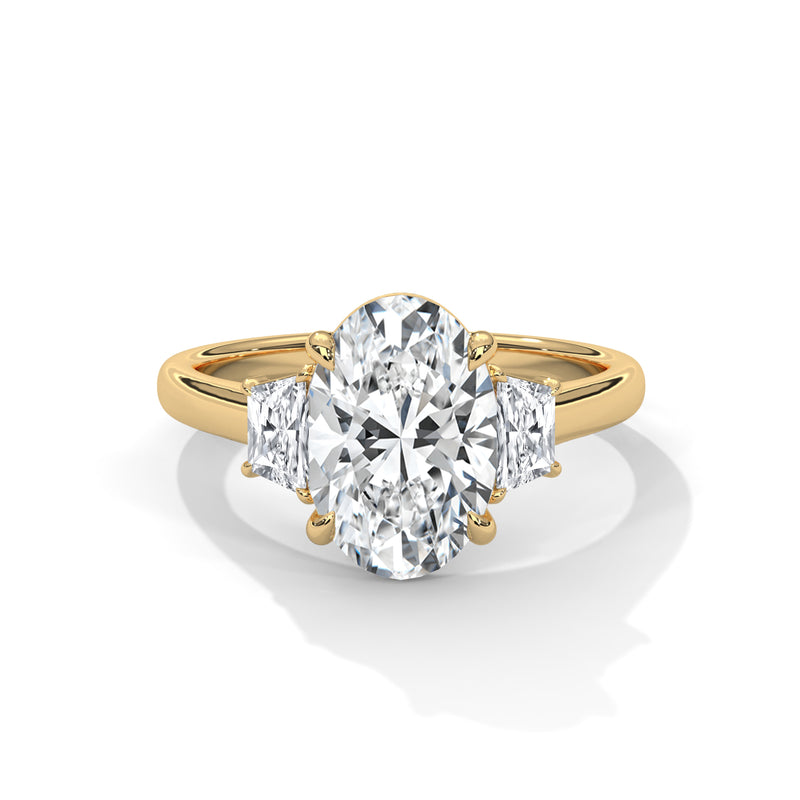Three Stone Brilliant Trapezoid Setting