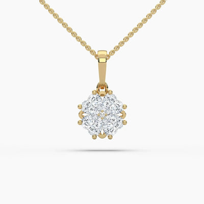1 CTW Heart Clover Lab-Grown Diamond Pendant Necklace
