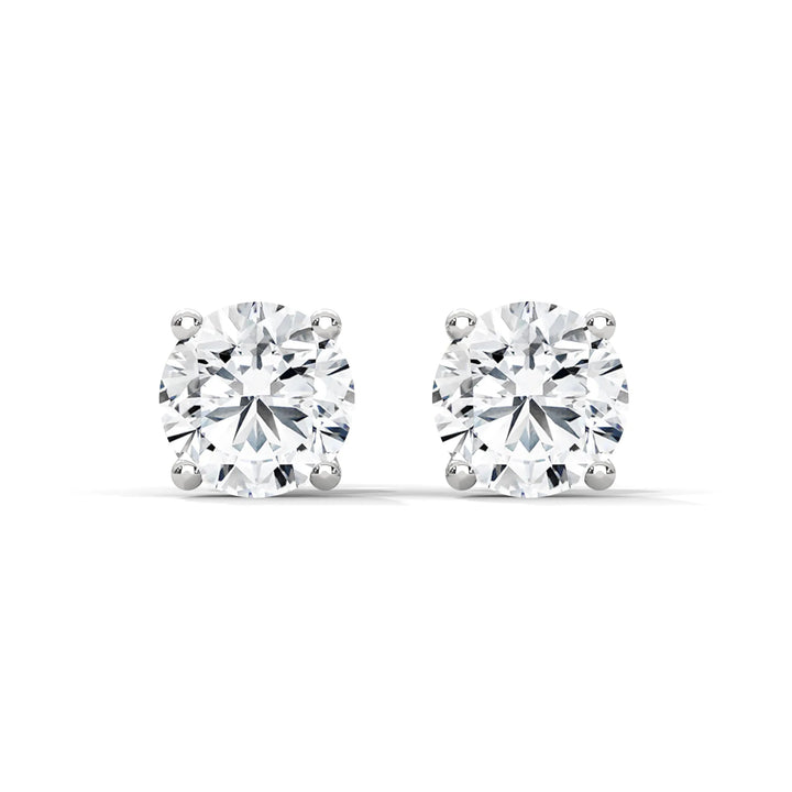 Lab-Grown Diamond Round 4 Prong Stud Earrings