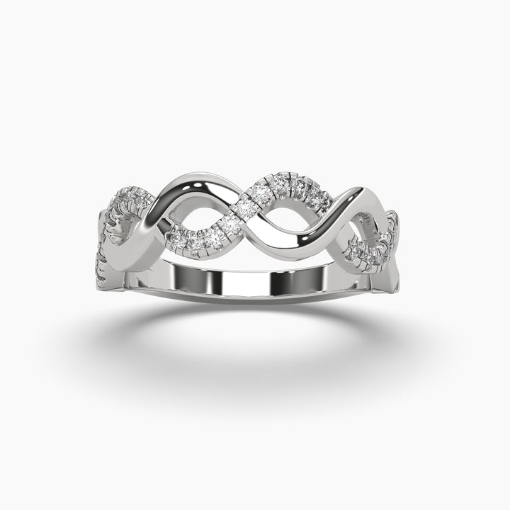0.2ctw Round Lab Grown Diamond Twist Half Eternity Fashion Ring | 14k Gold