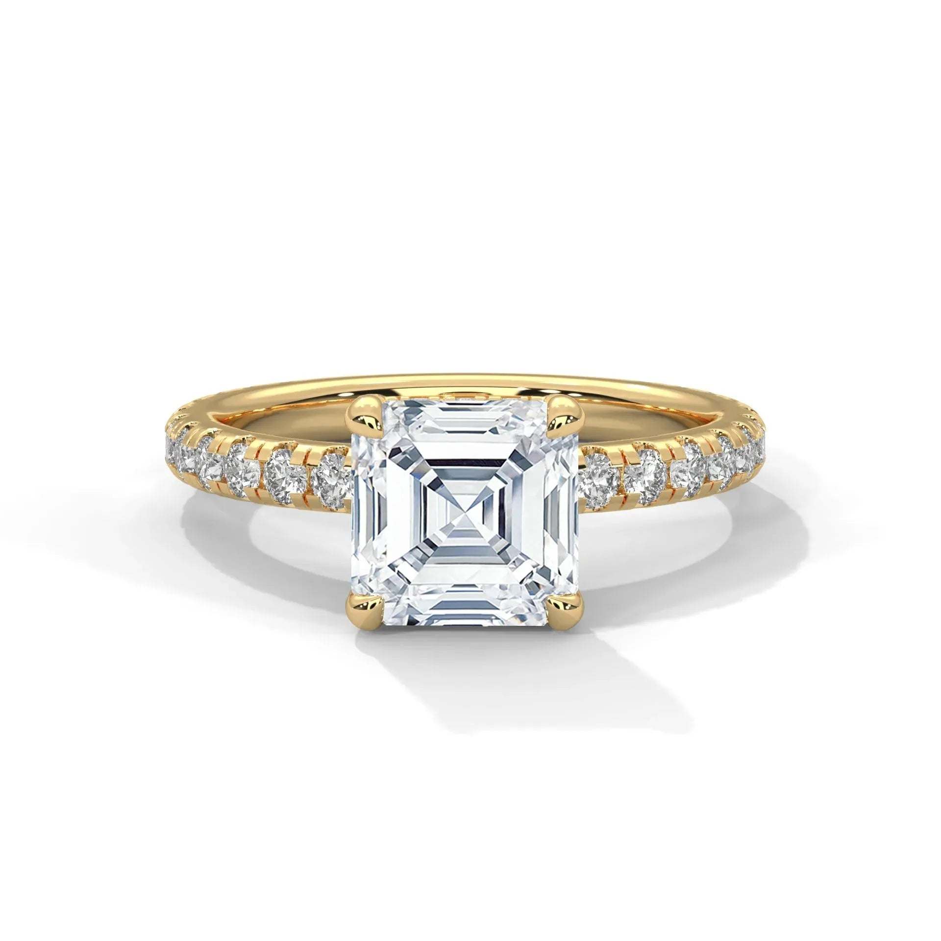 14k Yellow Gold / Asscher