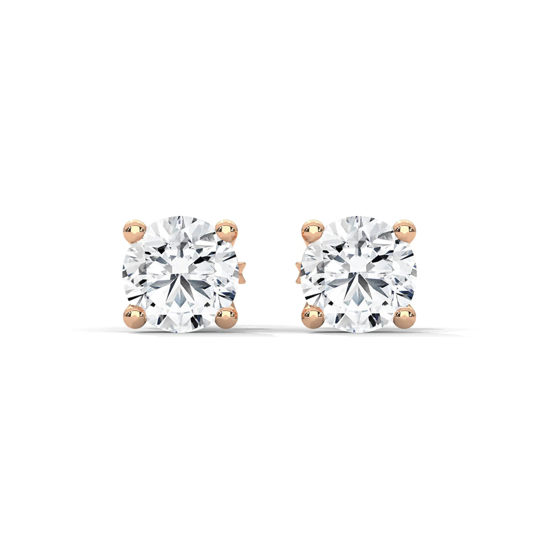 Lab-Grown Diamond Round 4 Prong Stud Earrings