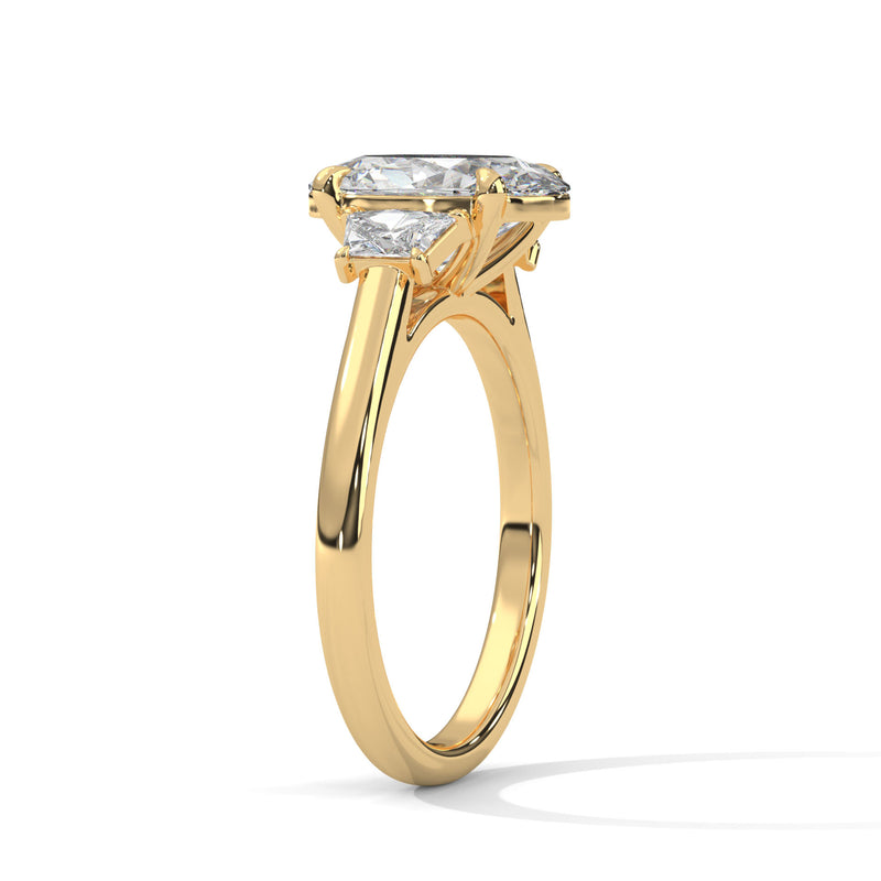 Three Stone Brilliant Trapezoid Setting