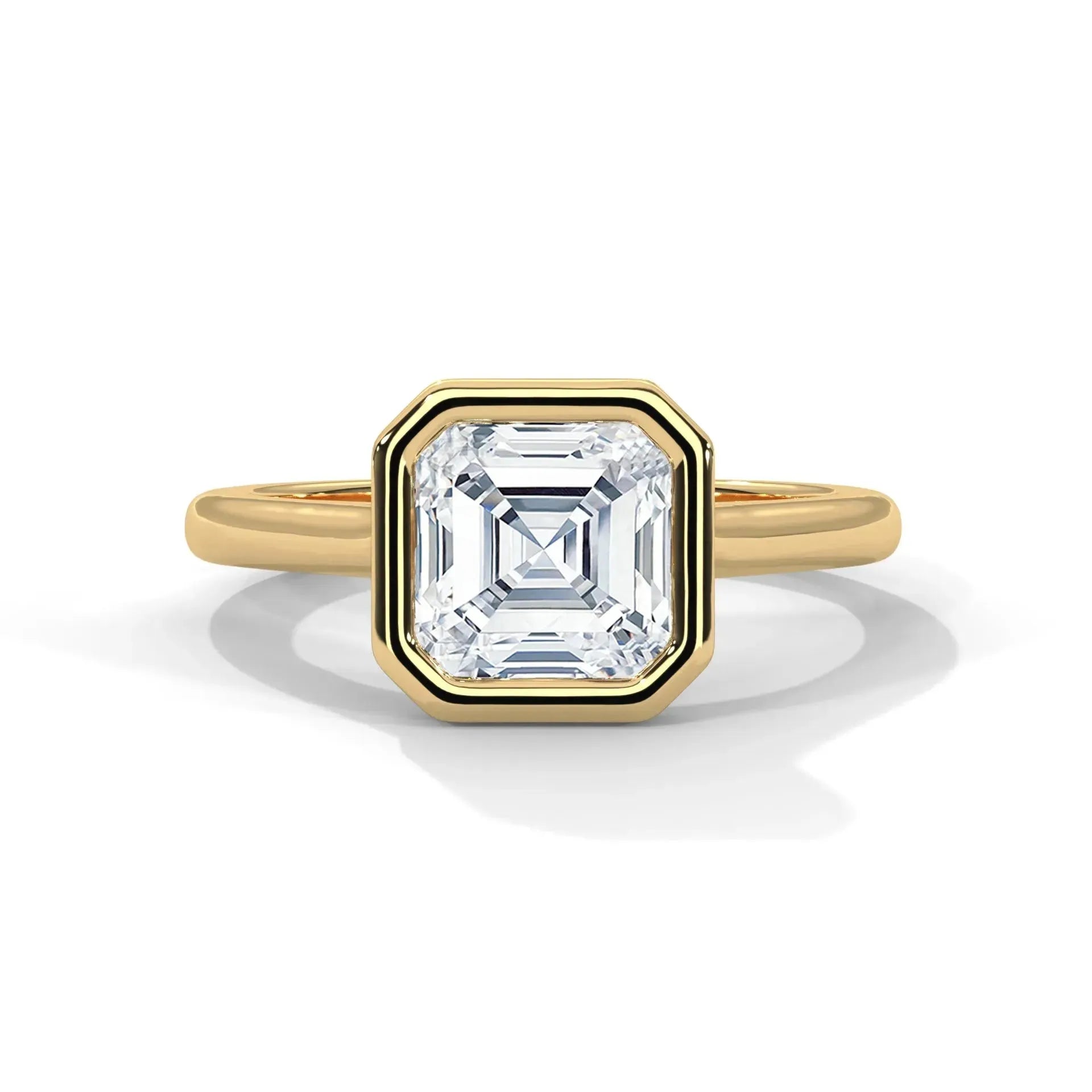 14k Yellow Gold / Asscher