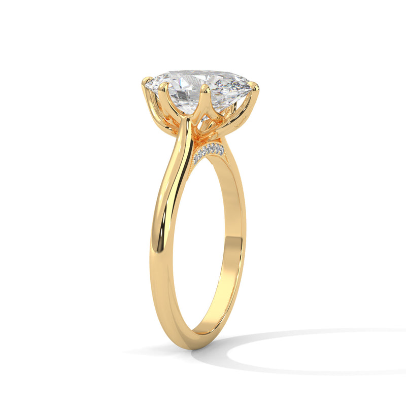 Elysian Tulip Setting Solitaire Style Engagement Ring