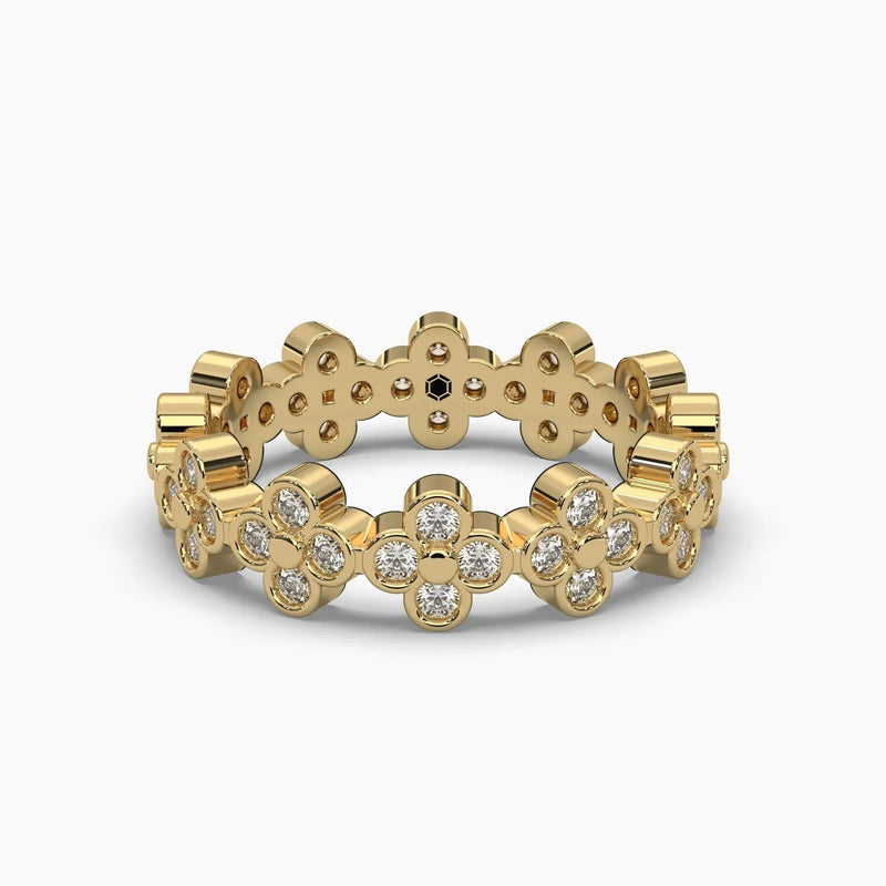 0.75ctw Round Diamond Clover Bezel Ring