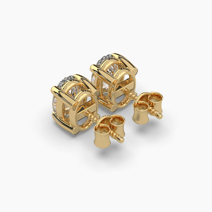 1ct Oval Lab Grown Diamond Earrings | Screw Back Stud Earrings | 14k Gold