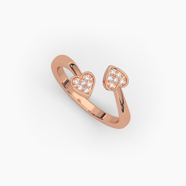 0.1ctw Round Lab Grown Diamond Heart Fashion Ring | 14k Gold