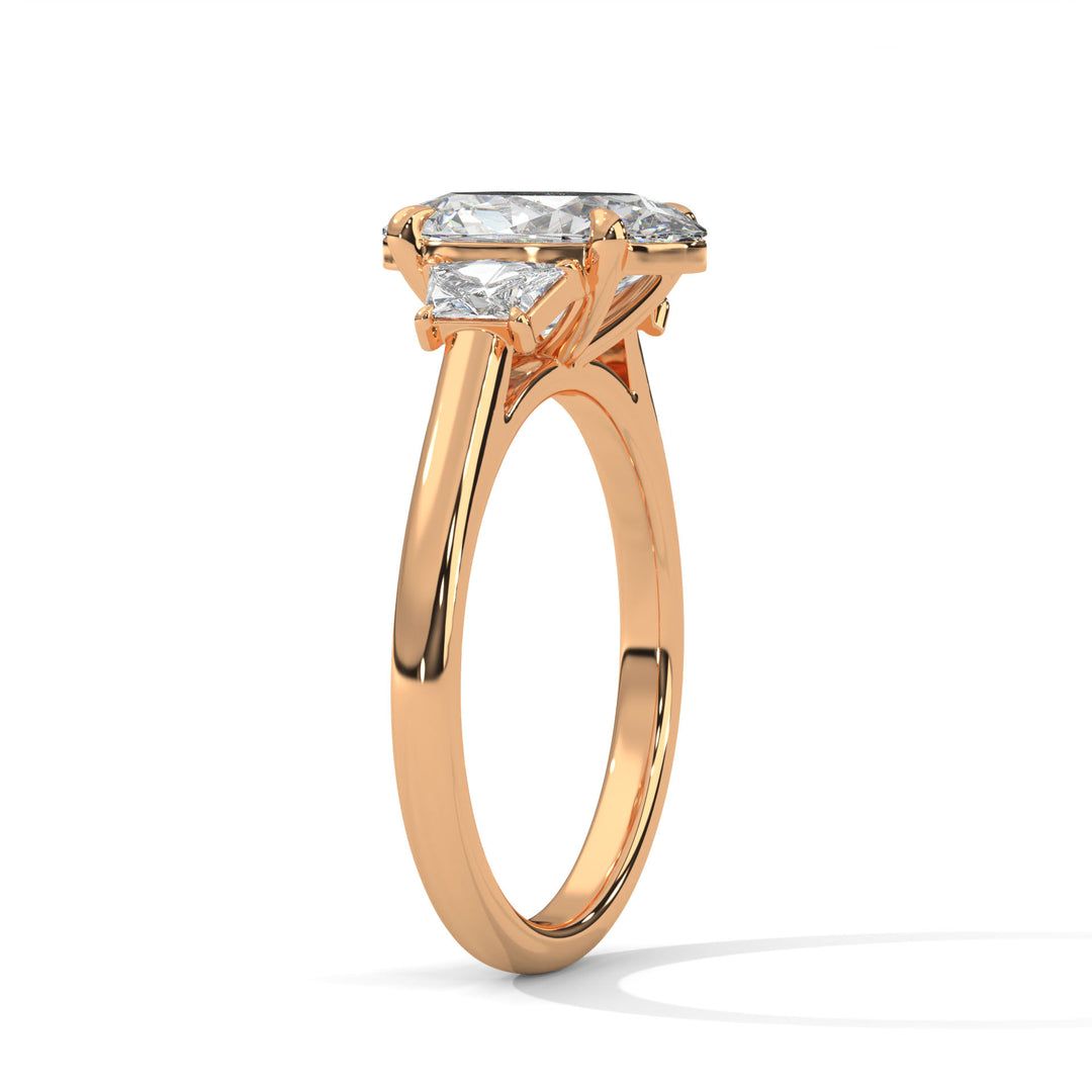 Three Stone Brilliant Trapezoid Setting