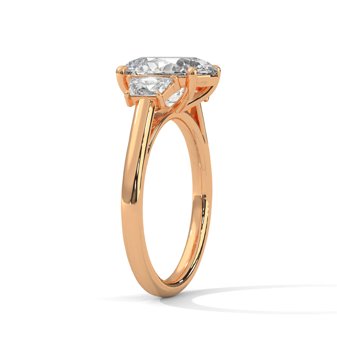 Three Stone Step Cut Trapezoid Setting