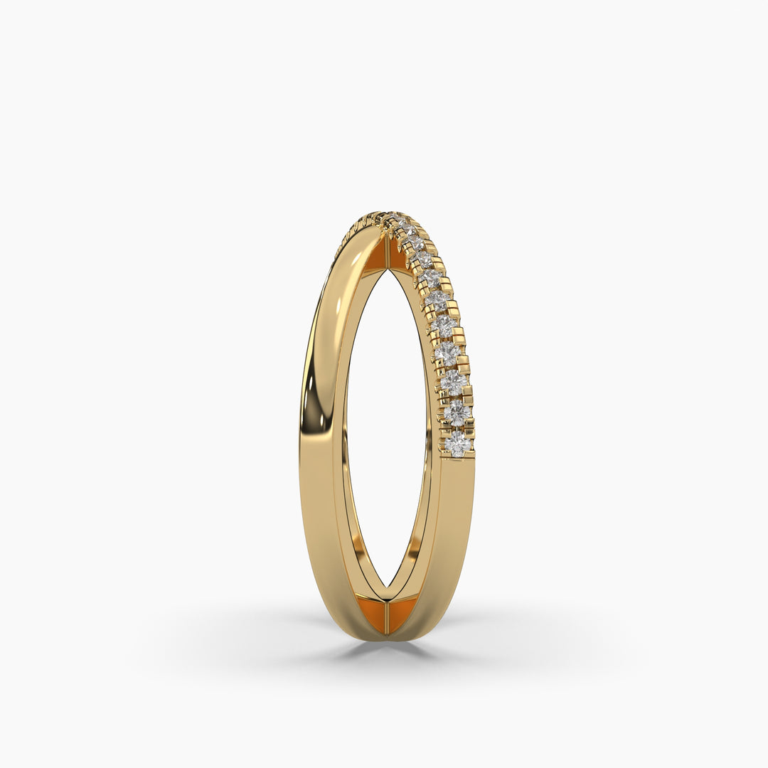 0.15ctw Round Lab Grown Diamond Crossover Fashion Ring | 14k Gold