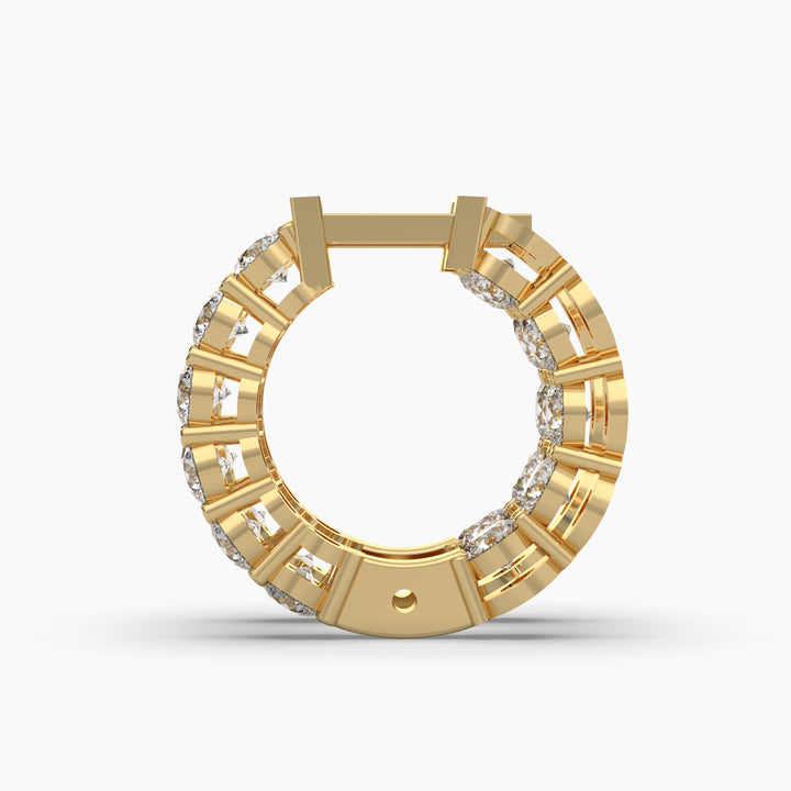 1.25ctw Round Lab Grown Diamond Pave Huggie Hoop Earrings | 14k Gold