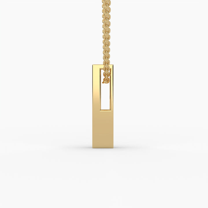 0.1ctw Round Lab Grown Diamond Bar Necklace | 14k Gold