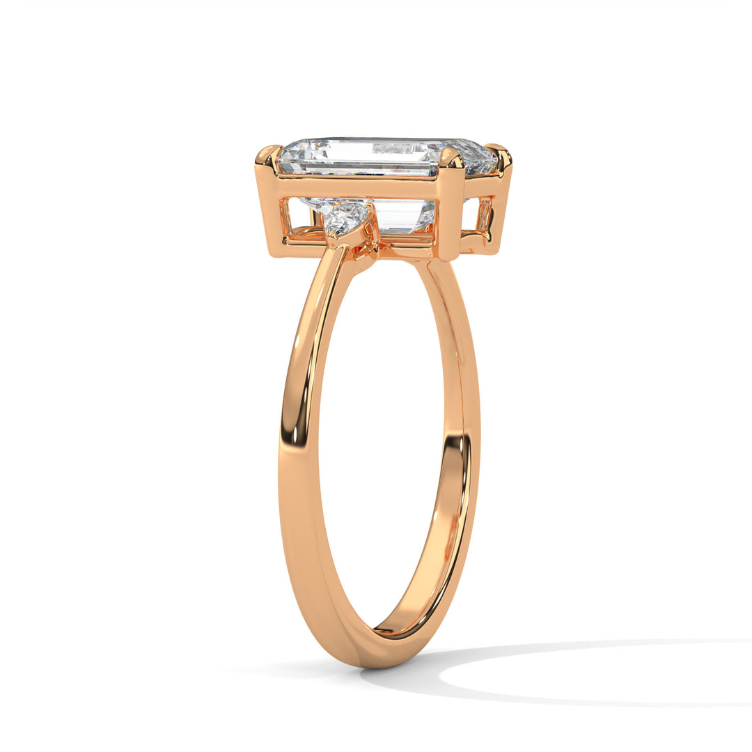 The Soleil Three-Stone Pear Setting