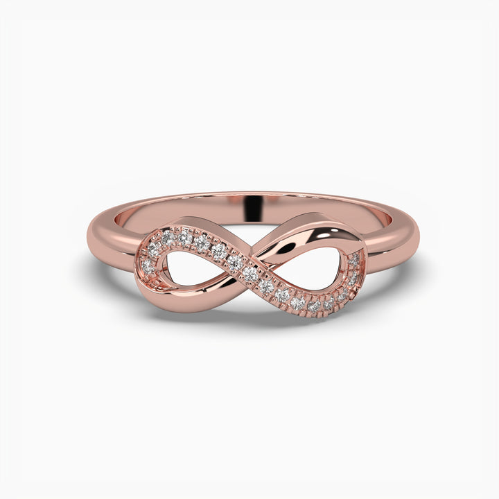 0.1ctw Round Lab Grown Diamond Infinity Fashion Ring | 14k Gold