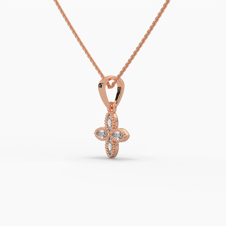 0.25ctw Marquise Lab Grown Diamond Pendant Necklace | 14k Gold