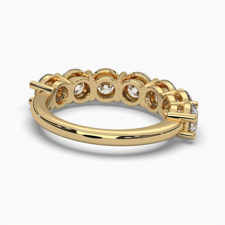 3ct Half Eternity Round Lab Grown Diamond Anniversary Band | 14k Gold