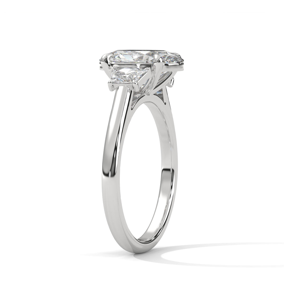 Three Stone Brilliant Trapezoid Setting