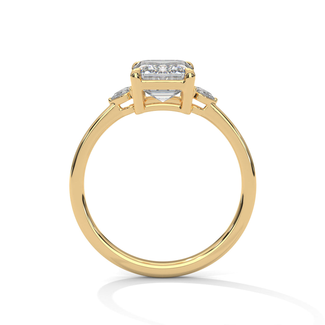 The Soleil Three-Stone Pear Setting
