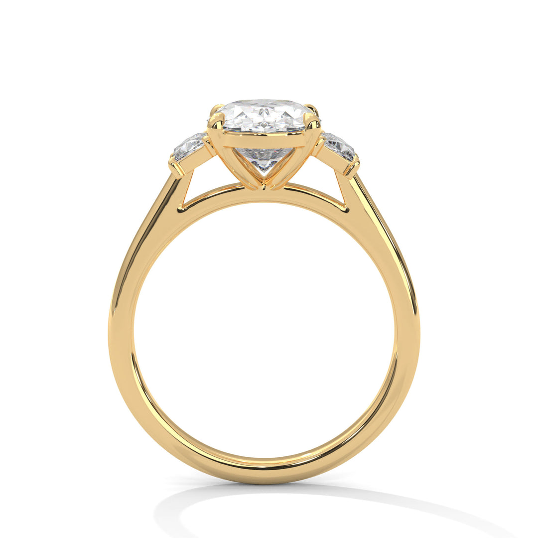 Three Stone Brilliant Trapezoid Setting