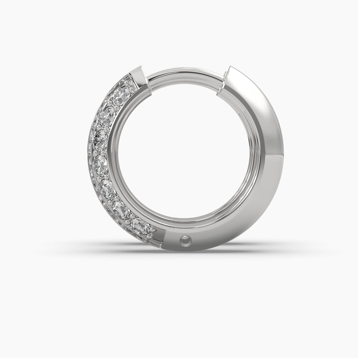 0.75ctw Round Lab Grown Diamond Huggie Hoop Earrings | 14k Gold