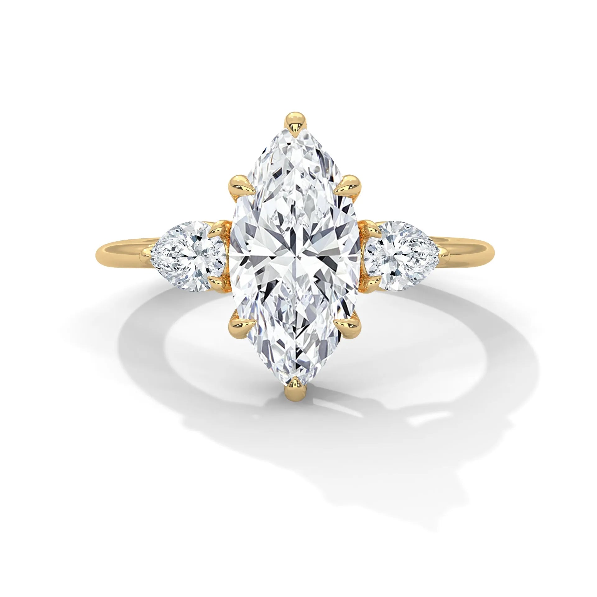 14k Yellow Gold / Marquise