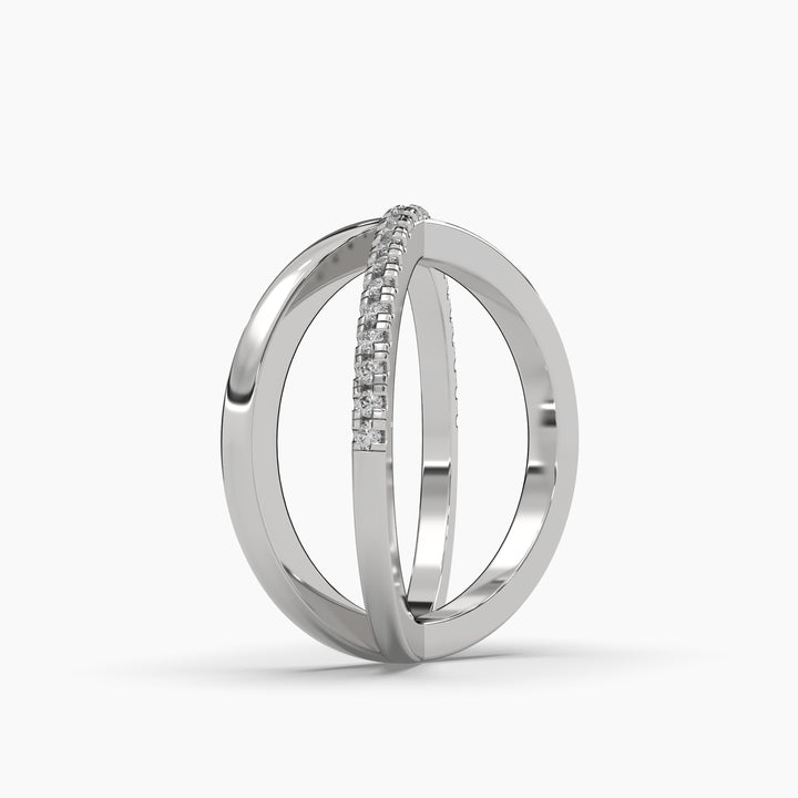 0.15ctw Round Lab Grown Diamond Crossover Fashion Ring | 14k Gold
