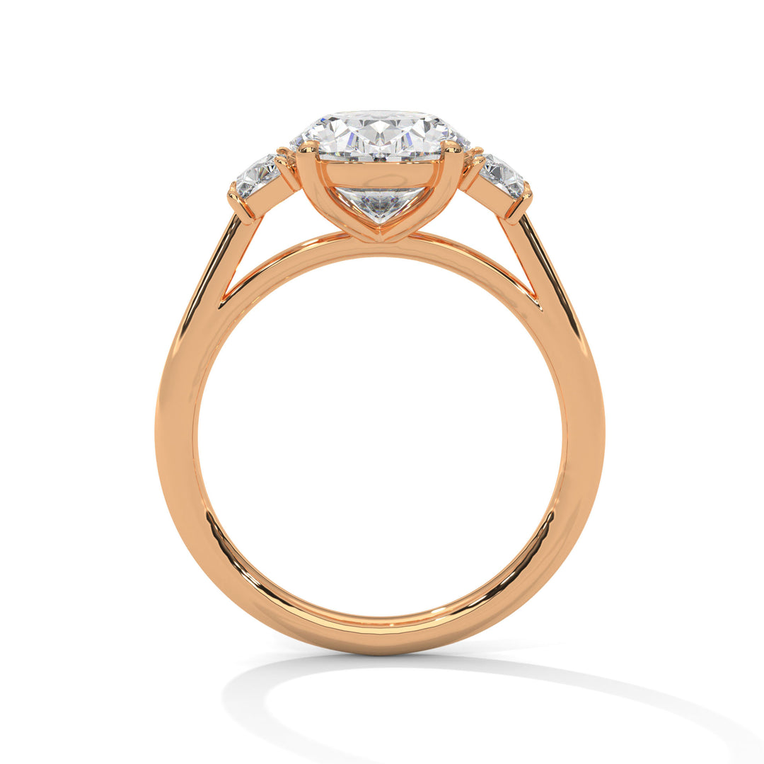 Three Stone Step Cut Trapezoid Setting