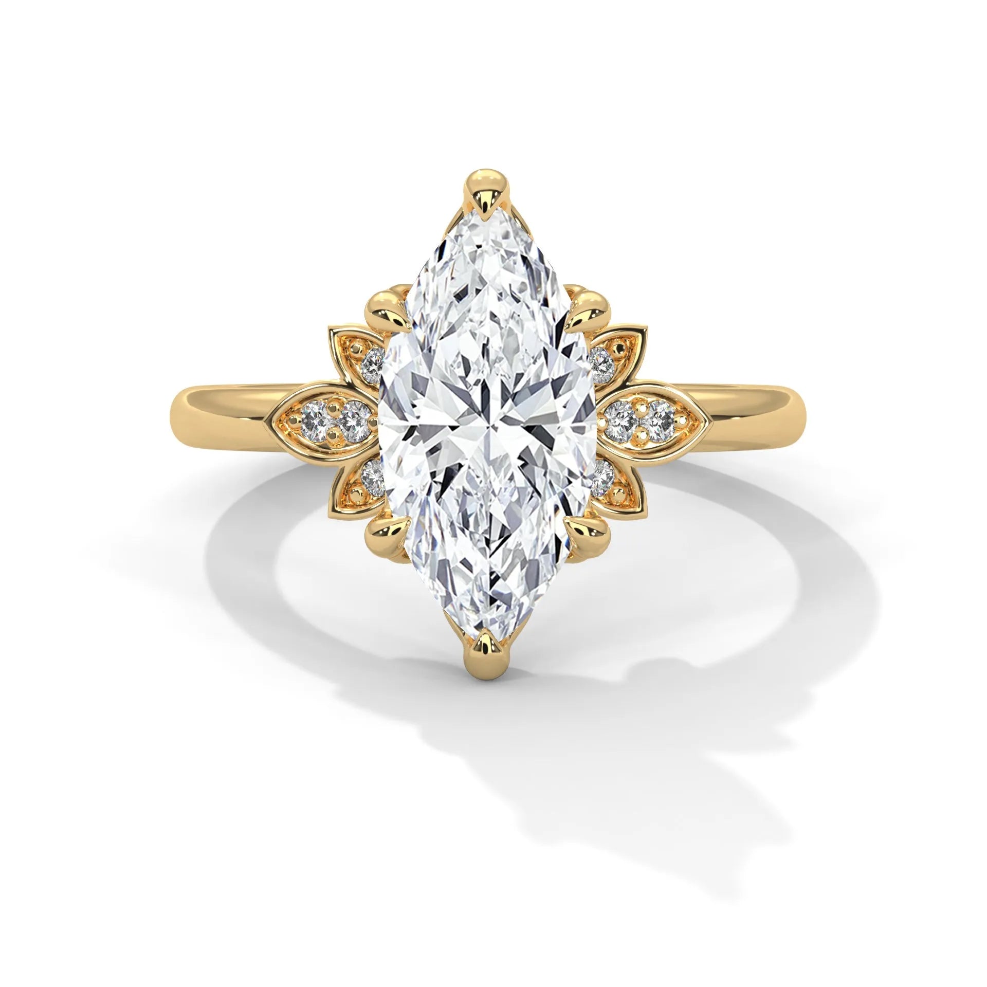 14k Yellow Gold / Marquise