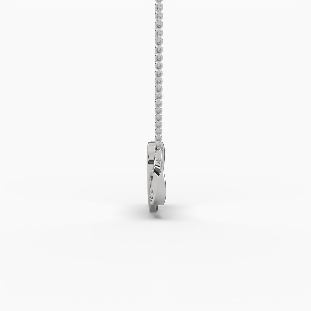 0.1ctw Round Lab Grown Diamond Heart Infinity Pendant Necklace | 14k Gold