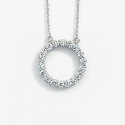 Round Lab Grown Diamond Circle Pendant (1-2 ctw ) - 1 ctww
