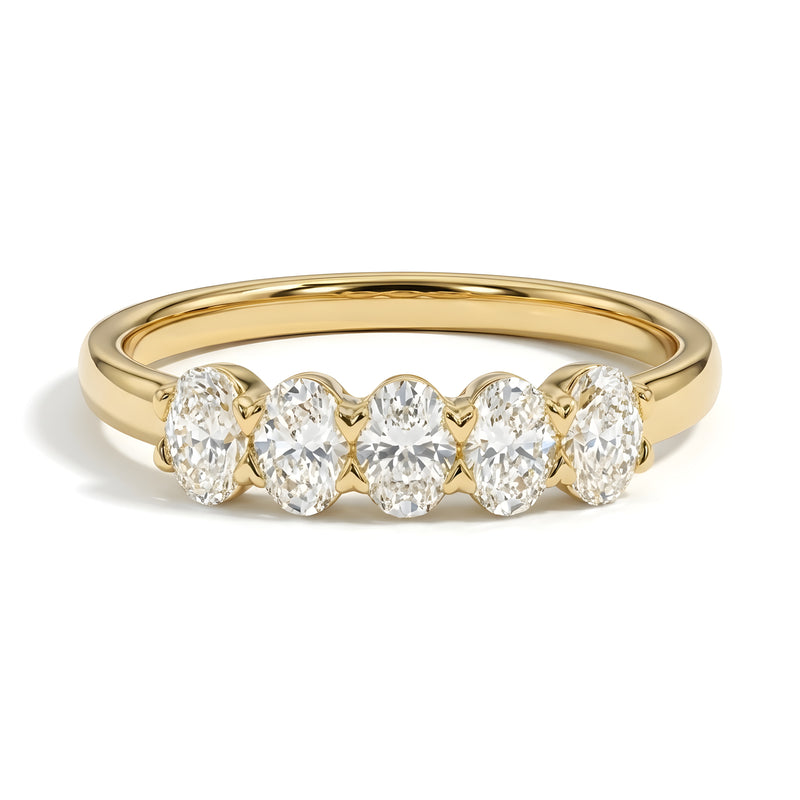 Five Stone Oval Lab Grown Diamond Band