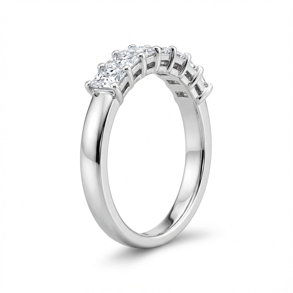 Seven Stone Classic Basket Set Emerald Lab Grown Diamond Ring (1- 3 ct. tw.)