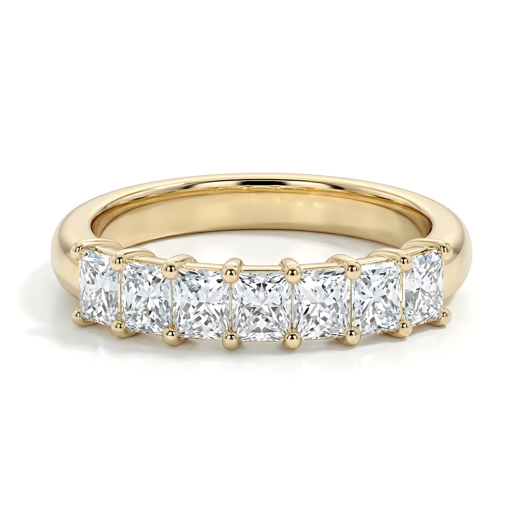 Seven Stone Classic Basket Set Radiant Lab Grown Diamond Ring (1- 3 ct. tw.)
