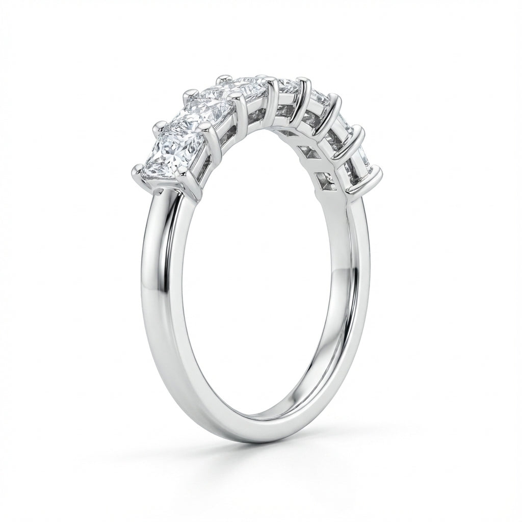 Seven Stone Classic Basket Set Princess Lab Grown Diamond Ring (1 - 3 ct. tw.)