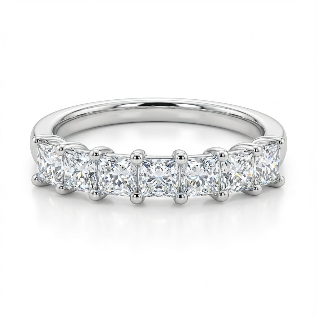 Seven Stone Classic Basket Set Princess Lab Grown Diamond Ring (1 - 3 ct. tw.)