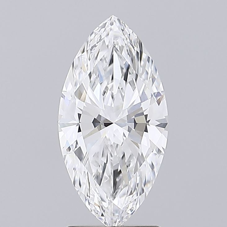 2.01 Marquise diamond with precise cuts and facets, exhibiting clarity and brilliance.