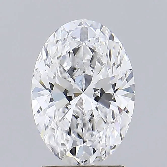 2.03 A sparkling oval cut diamond on a light background.