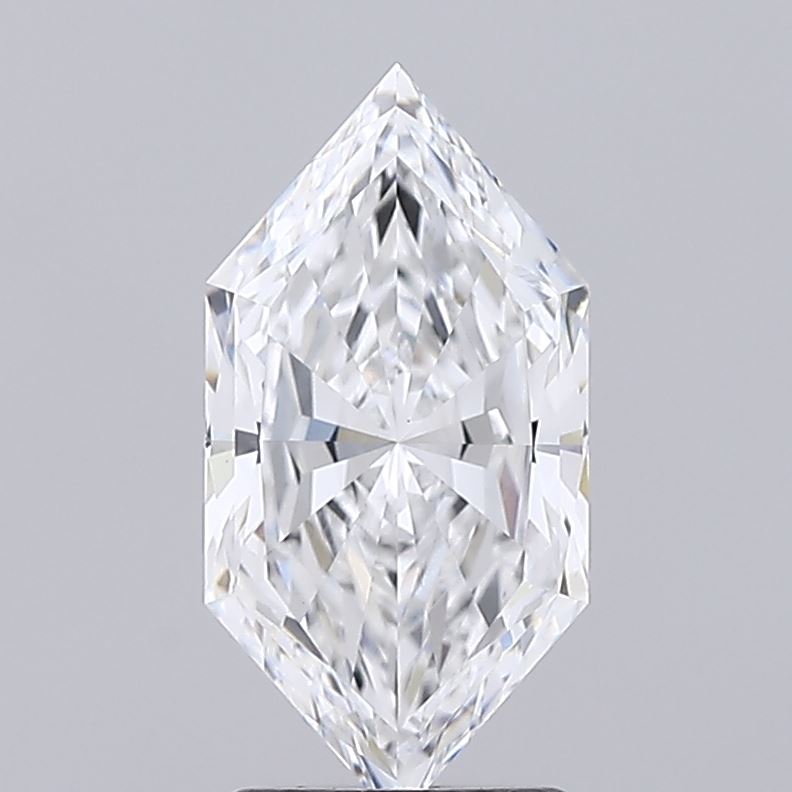 2.04 Hexagonal diamond with intricate facets and symmetrical design.
