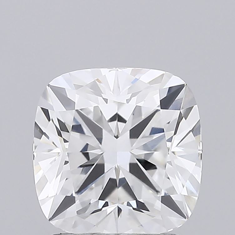 2.06 A close-up of a cushion-cut diamond on a light grey background.