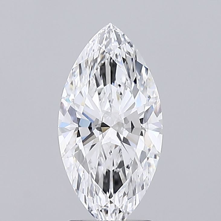 2.06 A sparkling marquise cut diamond against a grey background.