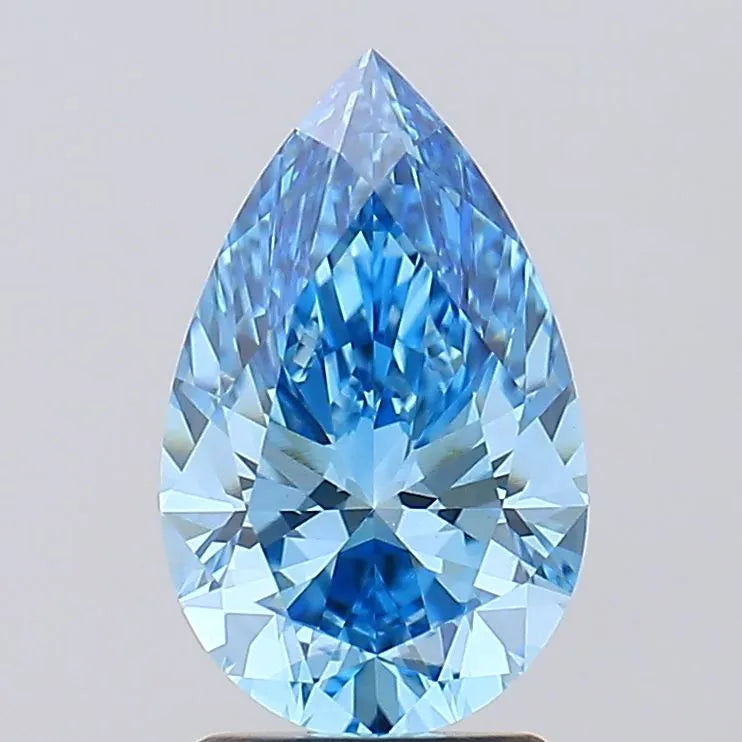 2.06 A stunning pear shaped light blue diamond showcasing brilliant facets