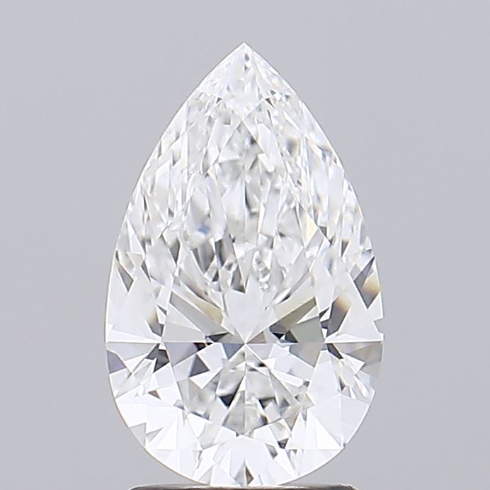 2.07 A pear-shaped diamond resting on a white background, showcasing its elegant cut and brilliance.