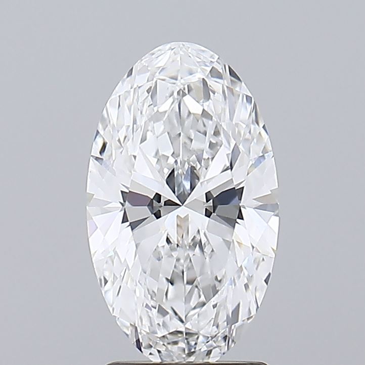 2.09 Elegant oval-cut diamond with intricate facets, set against a neutral background.