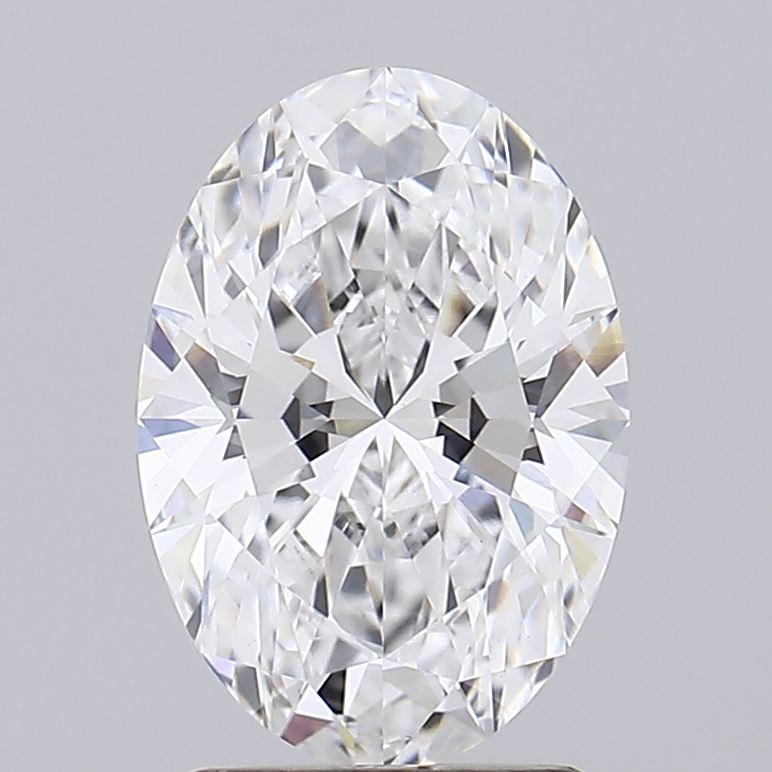 2.09 Oval cut diamond displayed against a grey background.